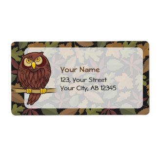 Owl Cartoon Label