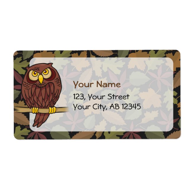 Owl Cartoon Label (Front)