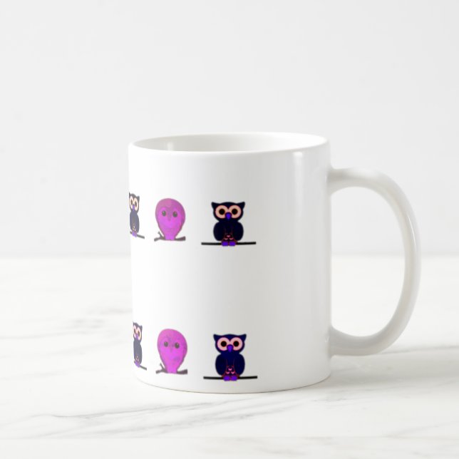Owl, cartoon owl coffee mug (Right)