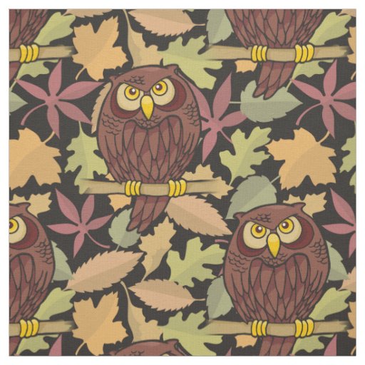 Owl Cartoon Pattern Fabric