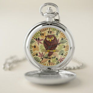 Owl Cartoon Pocket Watch