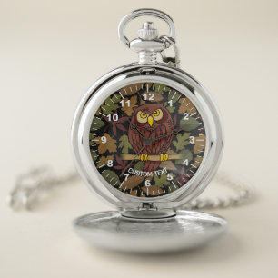 Owl Cartoon Pocket Watch