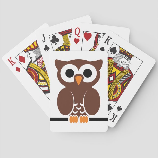 Owl cartoon poker cards (Back)