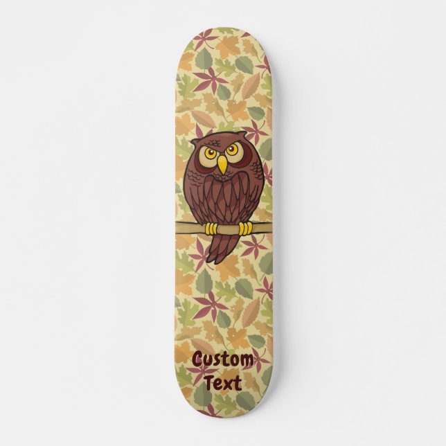 Owl Cartoon Skateboard Deck (Front)