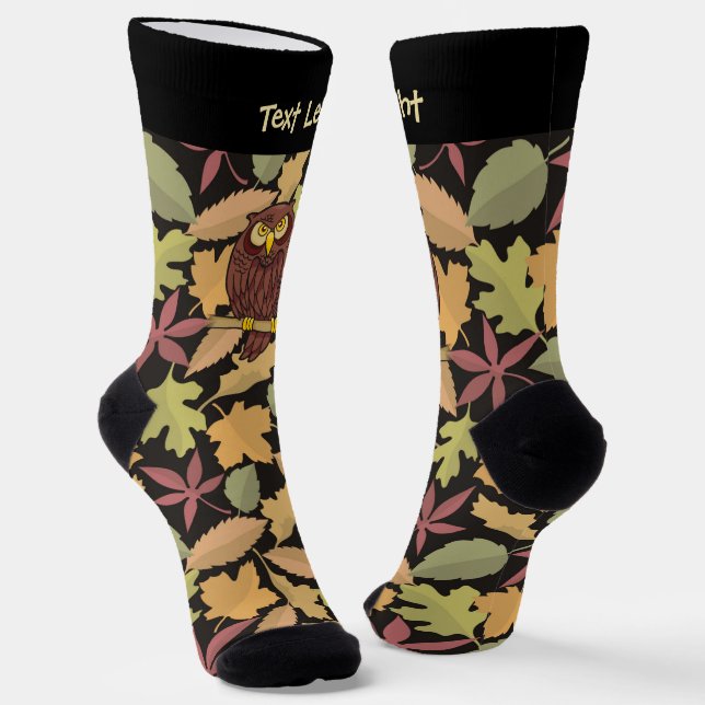 Owl Cartoon Socks (Angled)