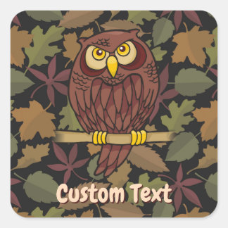 Owl Cartoon Square Sticker