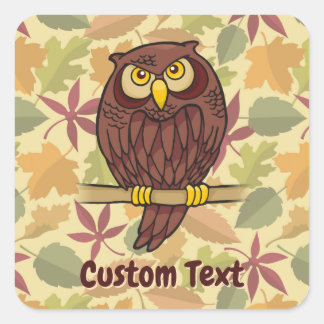 Owl Cartoon Square Sticker