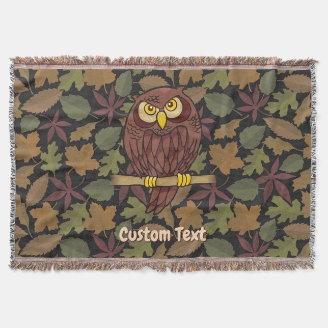 Owl Cartoon Throw Blanket (Front)