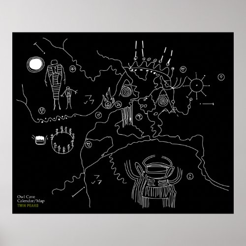 Owl Cave Map _ Twin Peaks Poster