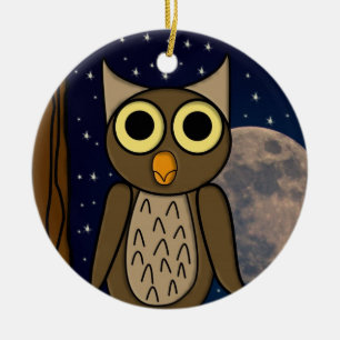 owl ceramic ornament