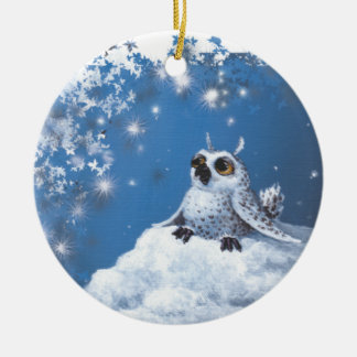 owl ceramic ornament
