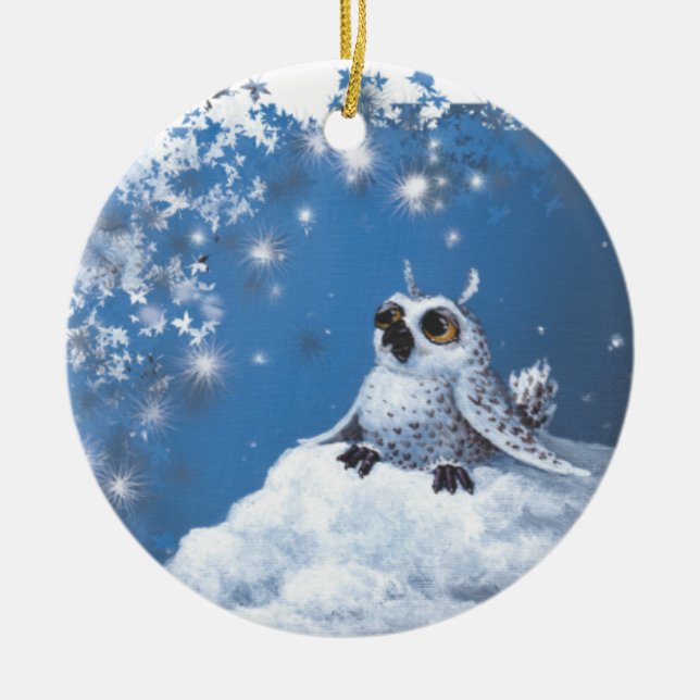 owl ceramic ornament (Front)