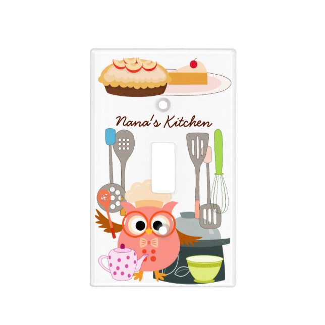 Owl Chef in Kitchen Light Switch Cover (Front)