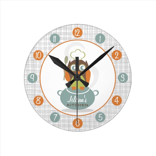 Owl Chef Personalized Kitchen Clock