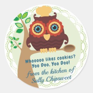 Owl chef wooden spoon from the kitchen of sticker