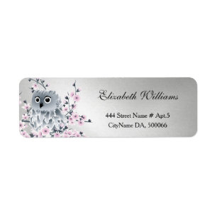 Owl Cherry Blossoms Silver Label
