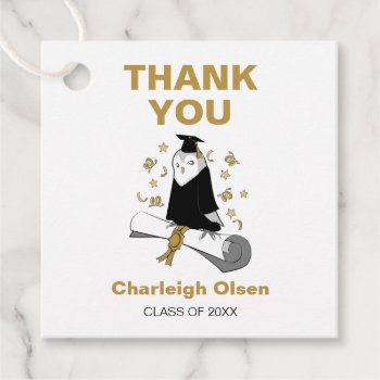 Owl Children's Graduation Party Thank You Favor Tags by WindUpEgg at Zazzle