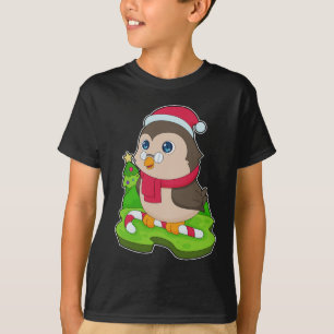 Owl Christmas Candy cane T-Shirt