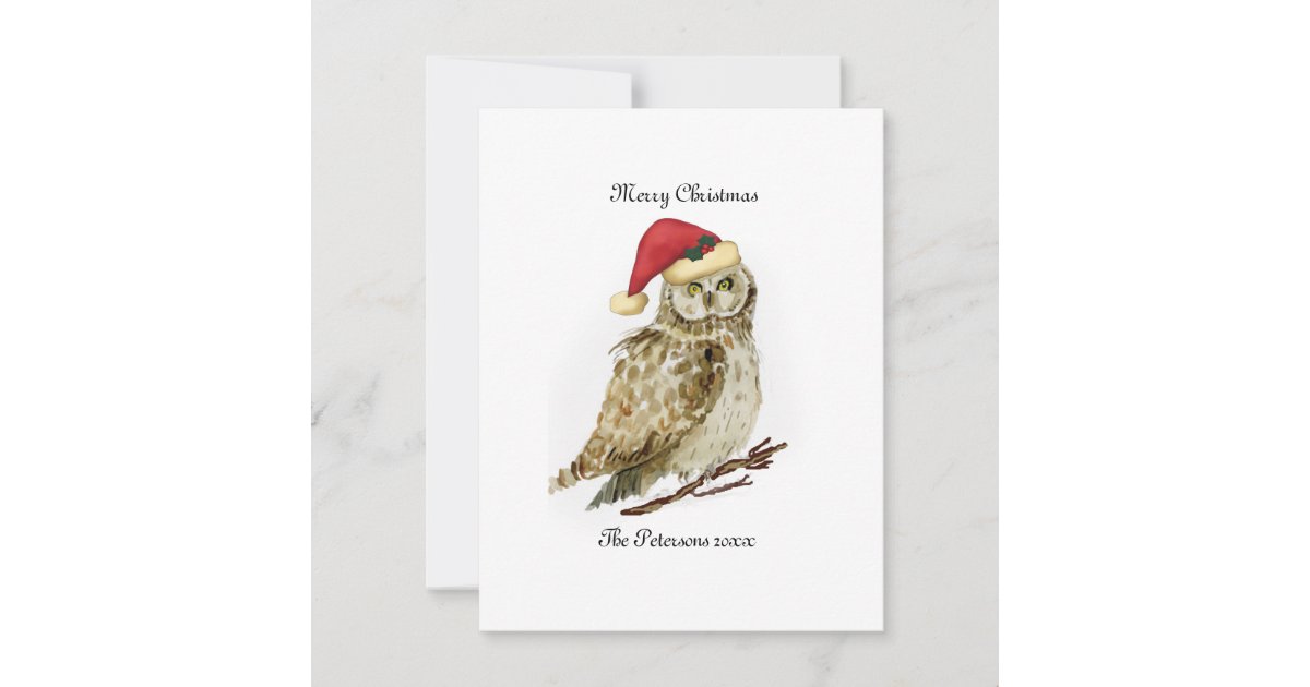 Owl Christmas Card personalized | Zazzle.com