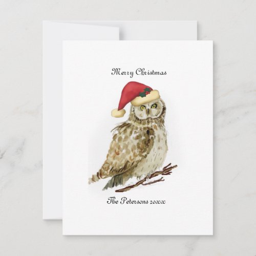 Owl Christmas Card personalized