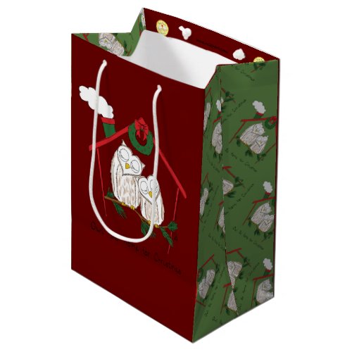 Owl Christmas Country Holiday Medium Gift Bag