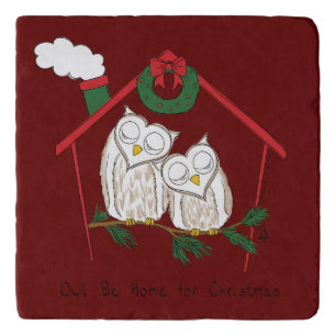 Owl Christmas Country Holiday Trivet