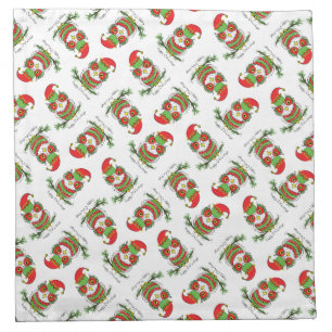 Owl Christmas Cute Funny Holiday Cloth Napkin