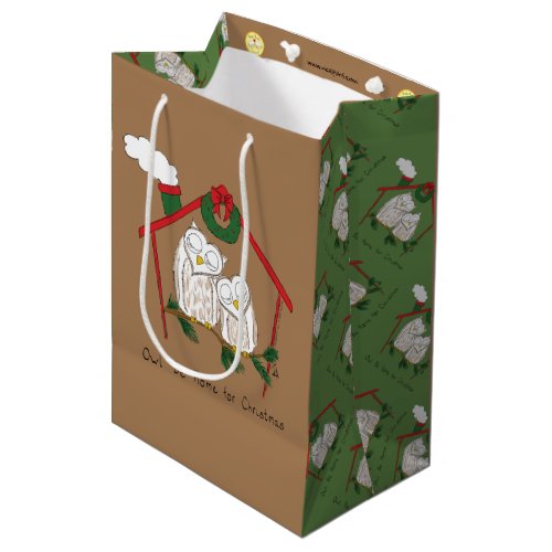 Owl Christmas Cute Funny Holiday Medium Gift Bag