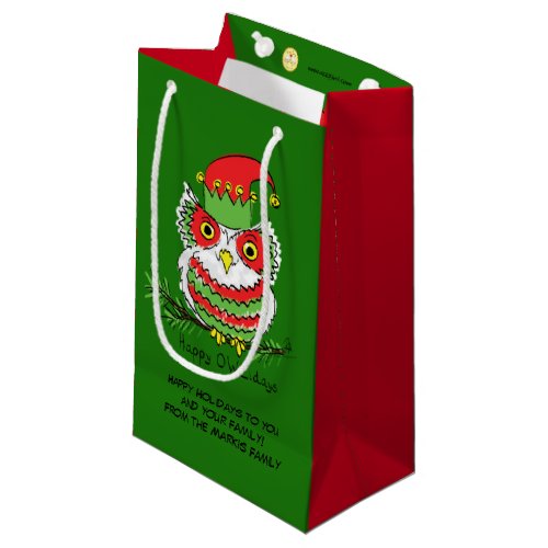 Owl Christmas Cute Funny Holiday Small Gift Bag