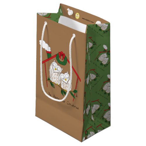 Owl Christmas Cute Funny Holiday Small Gift Bag