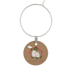 Owl Christmas Cute Funny Holiday Wine Charm