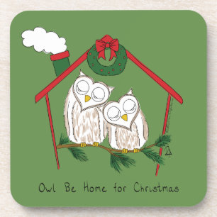 Owl Christmas Cute Kids Beverage Coaster
