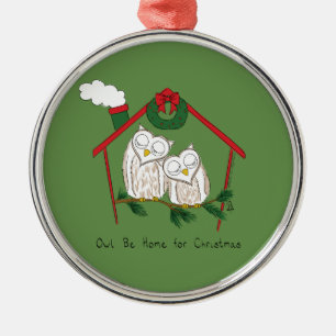 Owl Christmas Cute Kids Metal Ornament