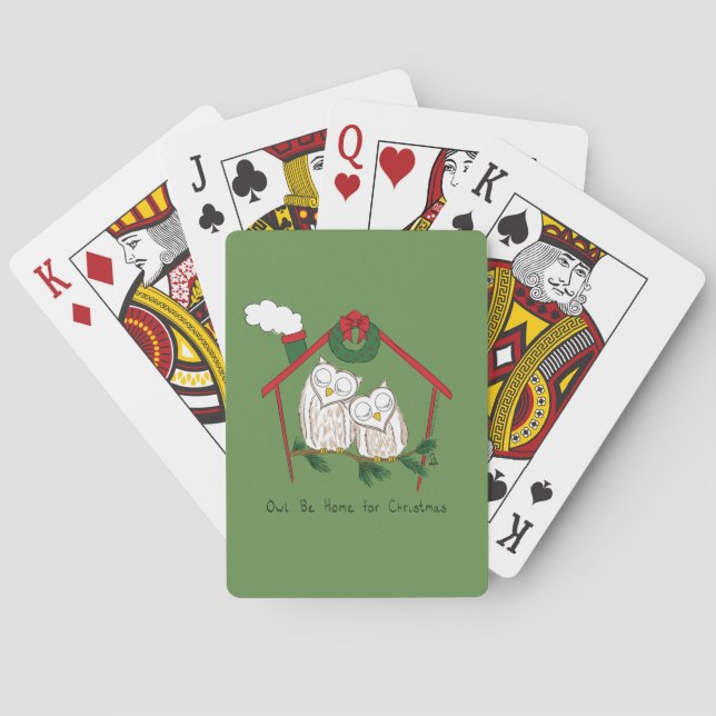 Owl Christmas Cute Kids Poker Cards (Back)