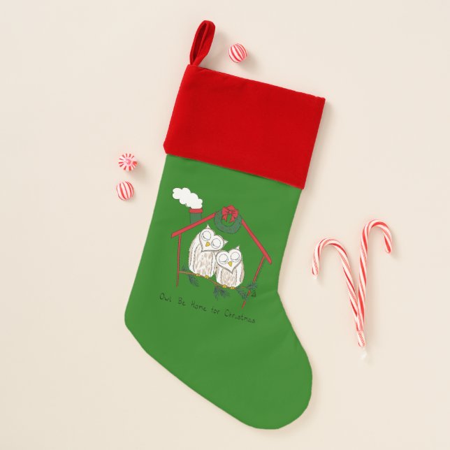 Owl Christmas Cute Kids Stocking (Front)