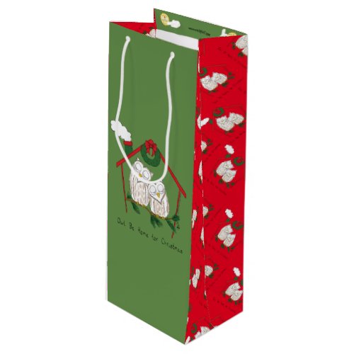 Owl Christmas Cute Kids Wine Gift Bag