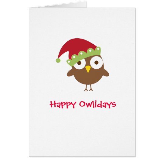 Owl Christmas Greeting Card