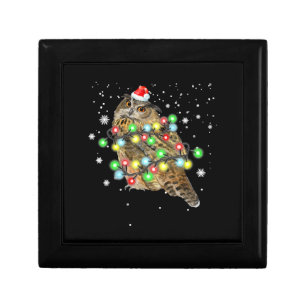 Owl Christmas Lights Funny Xmas Owl Lover Gift Box