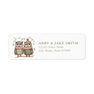 Owl Christmas Return Address Labels