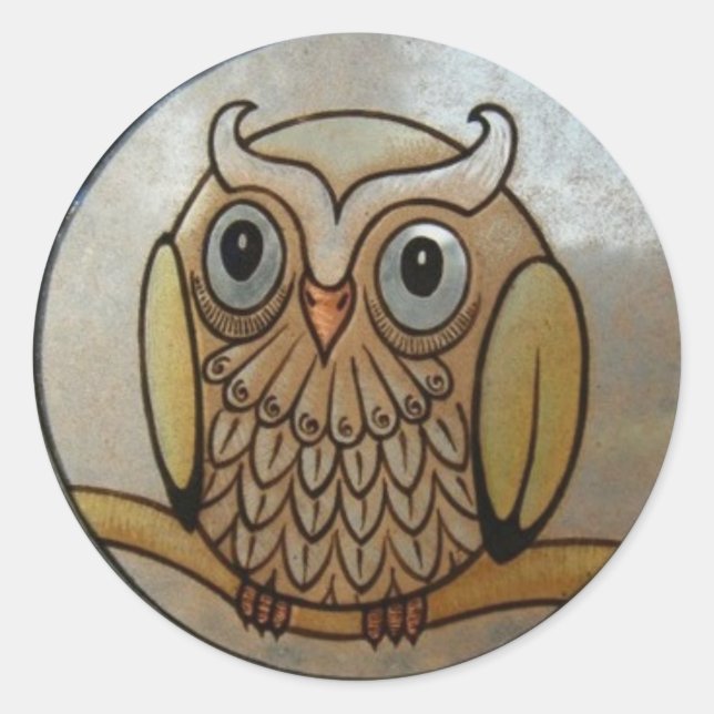 Owl Classic Round Sticker (Front)