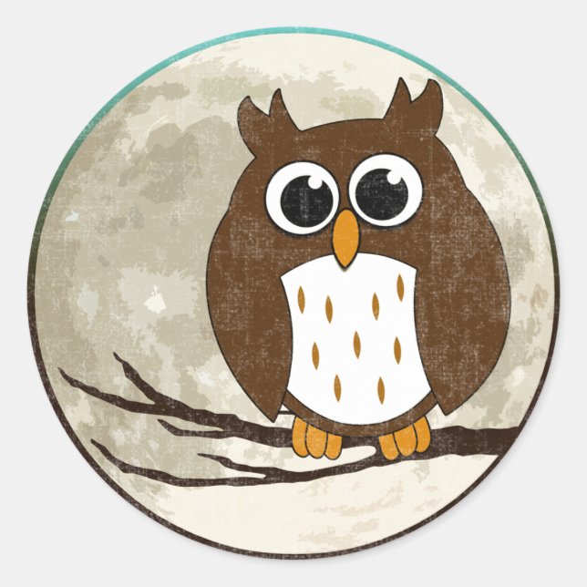 Owl Classic Round Sticker (Front)