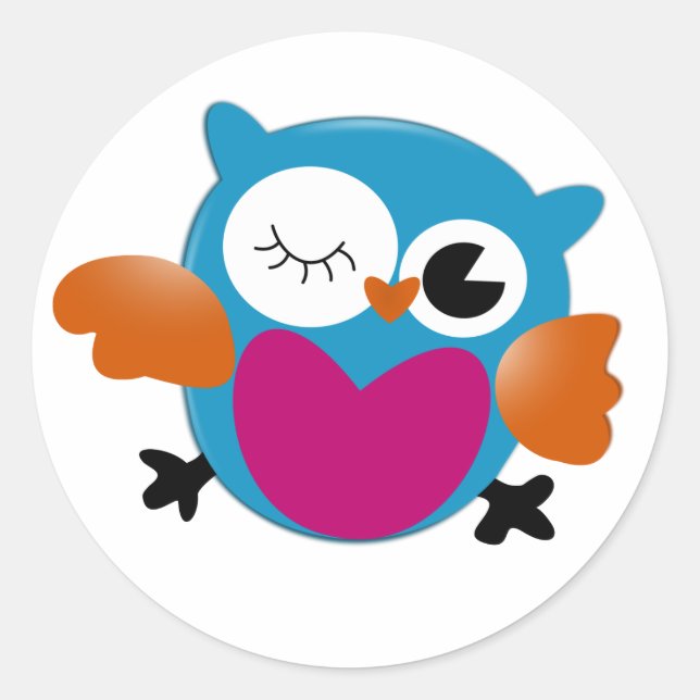 Owl Classic Round Sticker (Front)