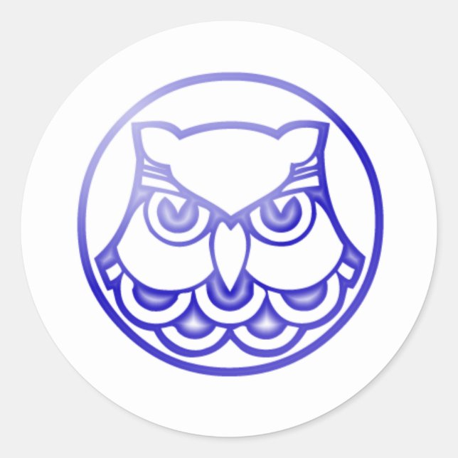 owl classic round sticker (Front)