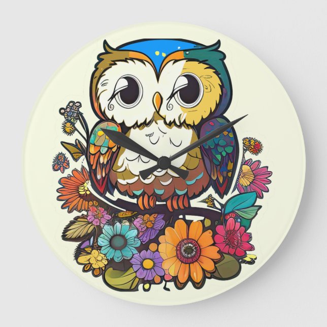 Owl Clock for nursery or child's room (Front)