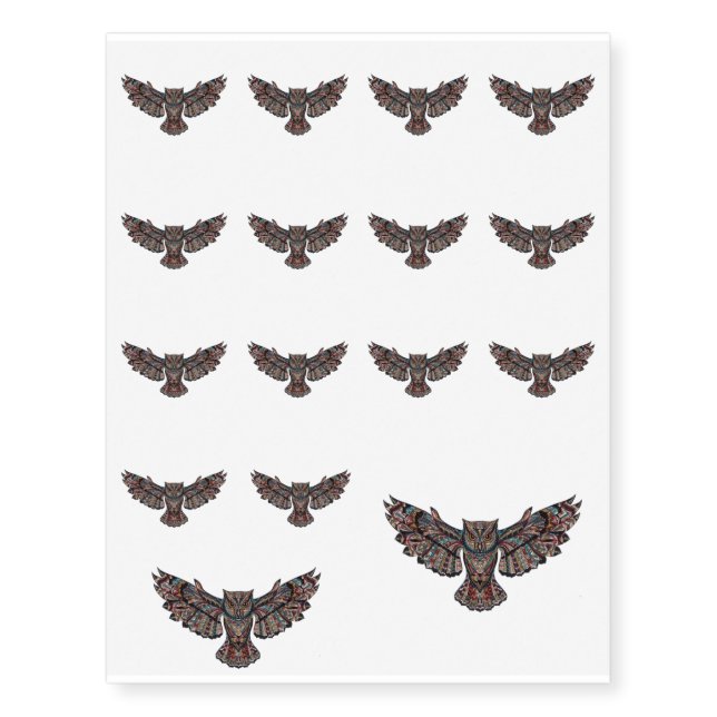 Owl Collection Temporary Tattoos (Front)