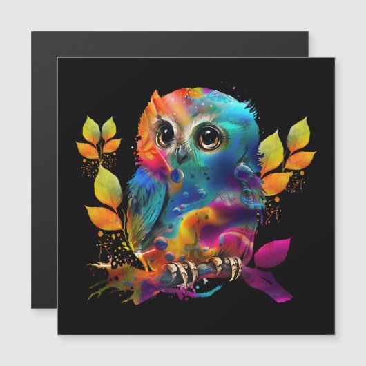 OWL COLORFUL ABSTRACT  (Front/Back)