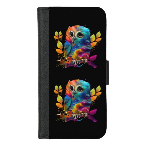 OWL COLORFUL ABSTRACT iPhone 8/7 WALLET CASE