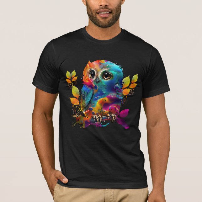 OWL COLORFUL ABSTRACT  T-Shirt (Front)