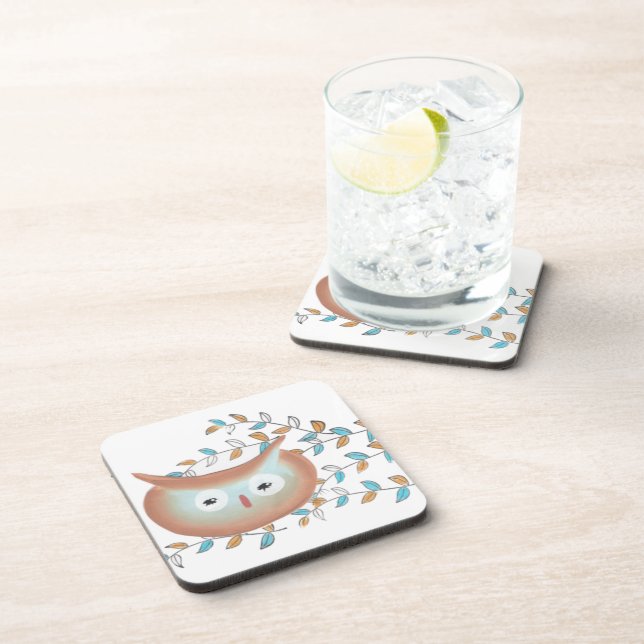 Owl Cork Coasters (Right Side)