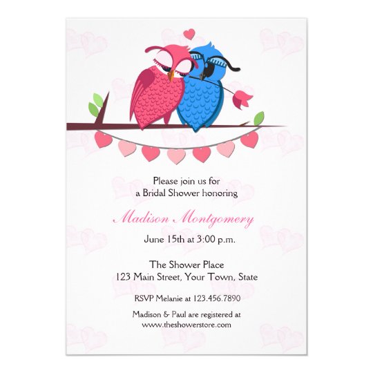 Owl Couple Bridal Shower Invitation